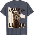 I Keep It Llama Vintage Funny Llama Lover Alpaca Humor T-Shirt - Heather Blue