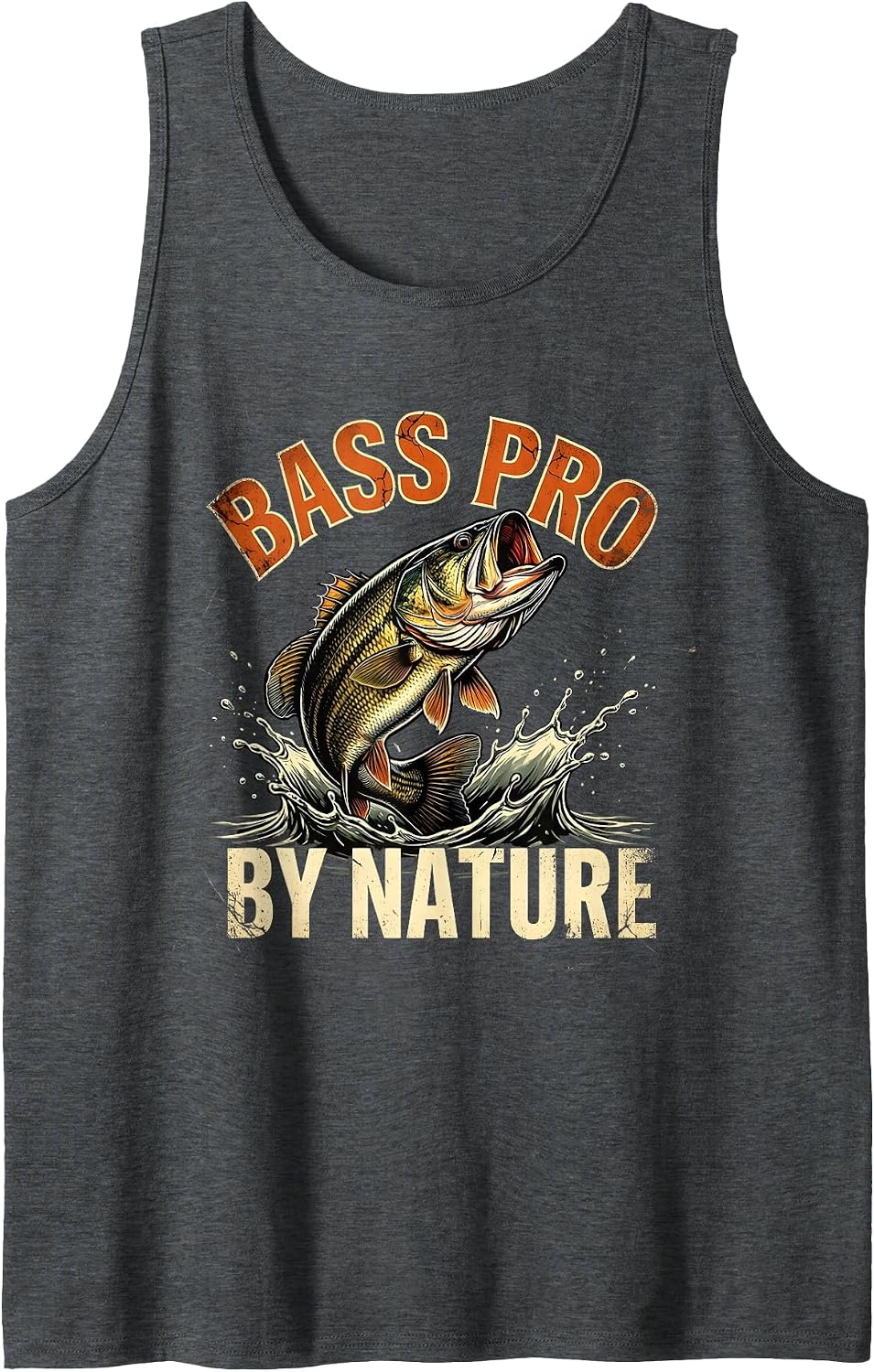 Bass Pro By Nature Fishing Design for Men Tank Top - Dark Heather Grey