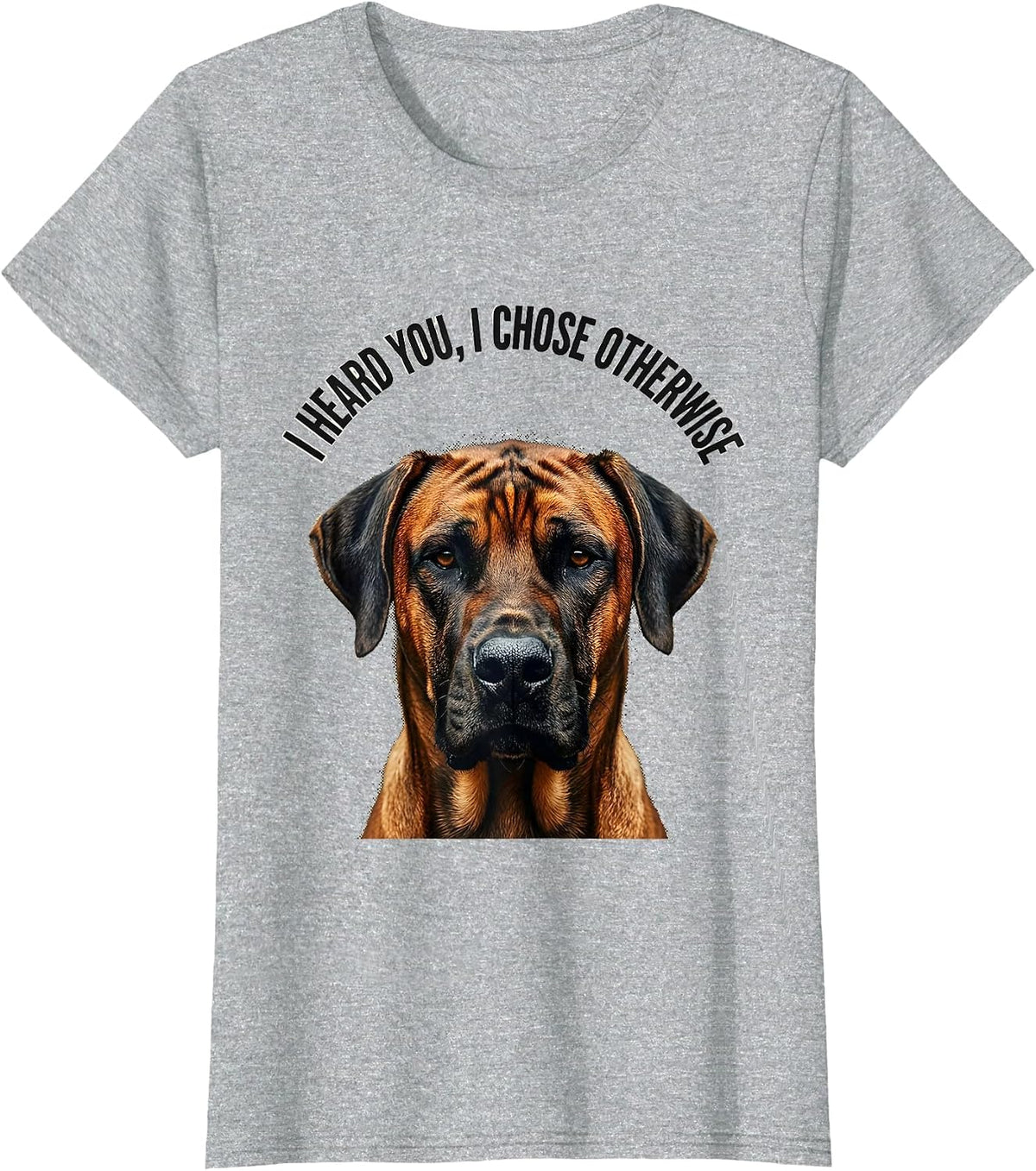 I Heard You, I Chose Otherwise Funny Rhodesian Ridgeback Dog T-Shirt - Heather Grey