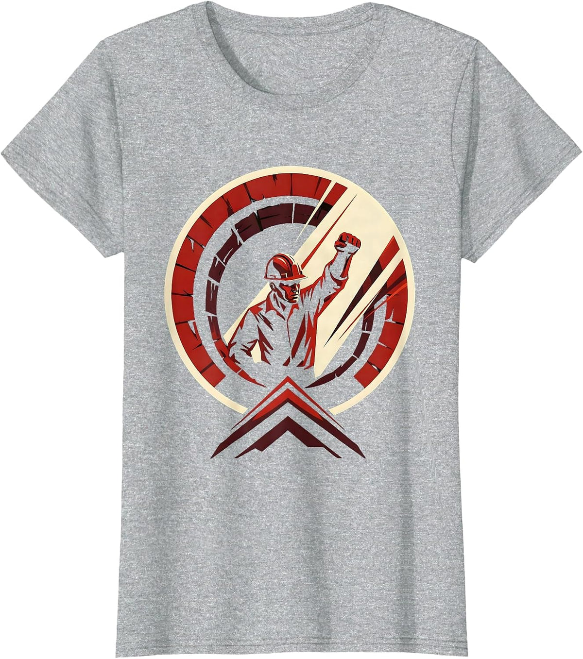 Miner Emerging From Tunnel Shaft Graphic T-Shirt - Heather Grey