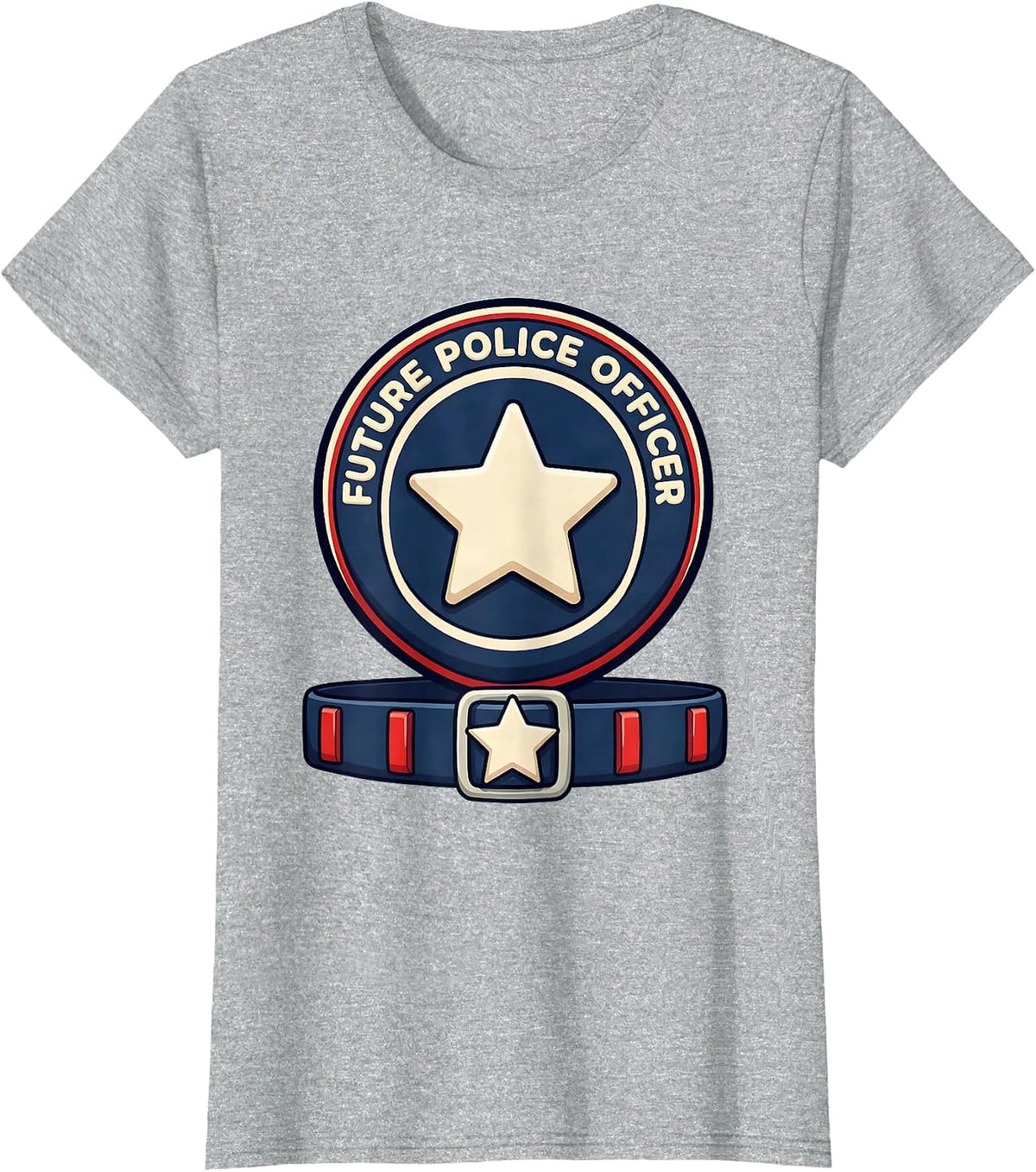 Future Police Officer Kids Police Costume Play Birthday T-Shirt - Heather Grey