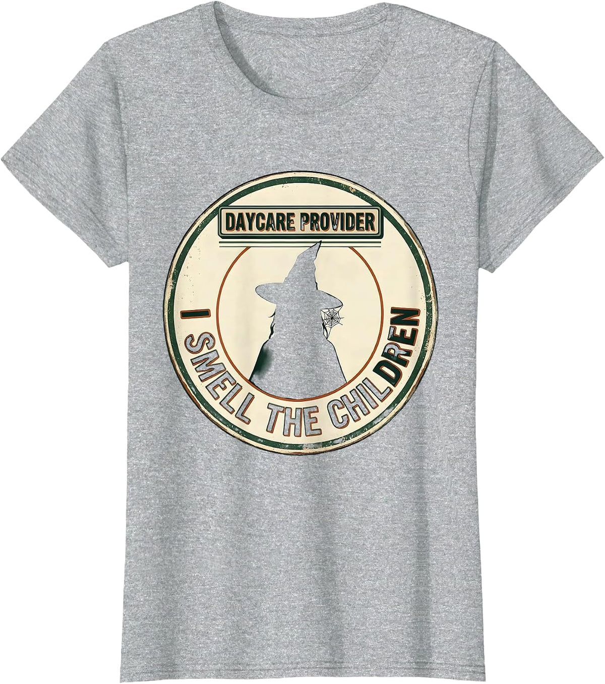 Daycare Provider I Smell The Children Vintage Witch T-Shirt - Heather Grey
