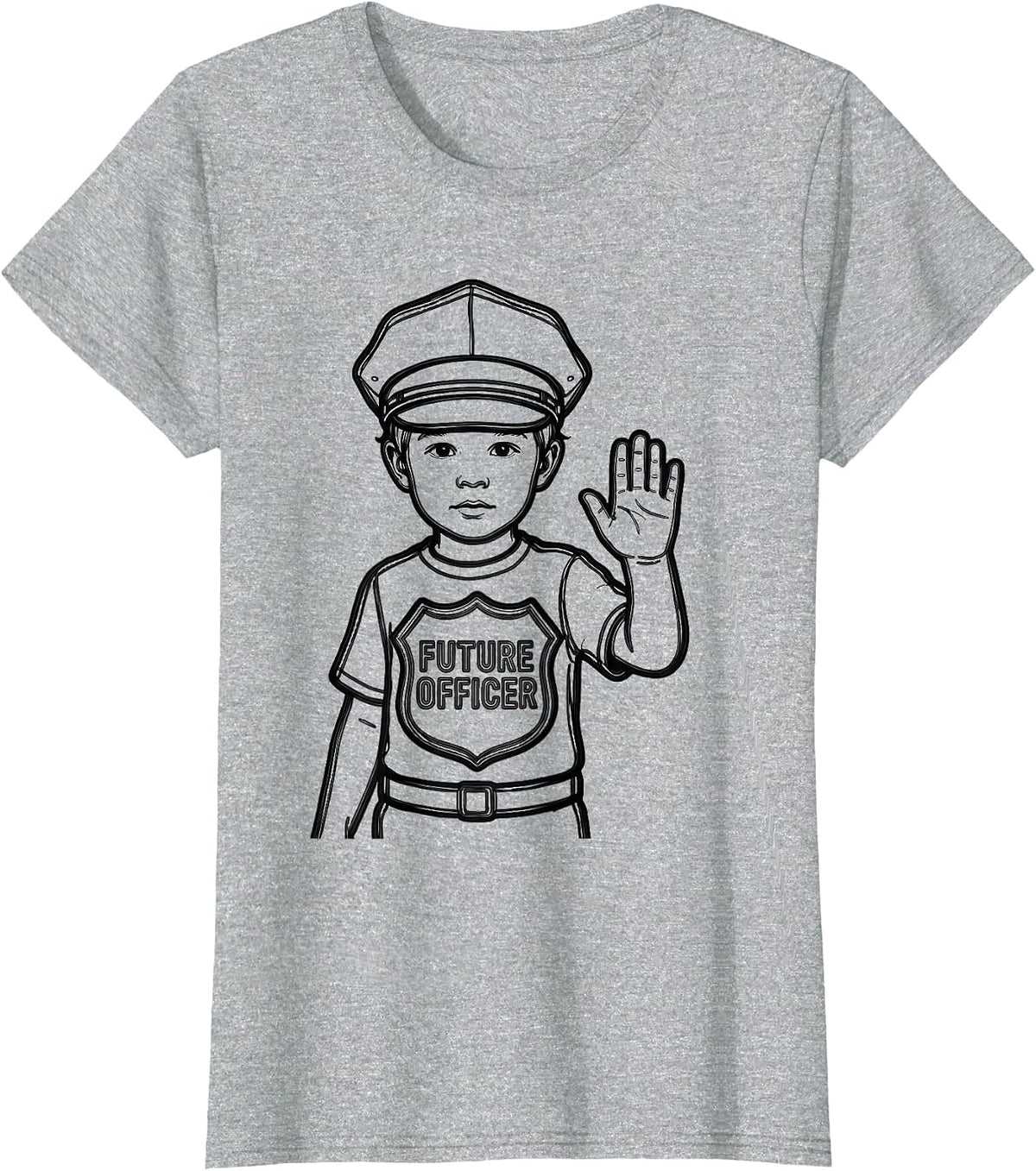 Women's Future Officer Police Costume Halloween Role Play Youth T-Shirt - Heather Grey