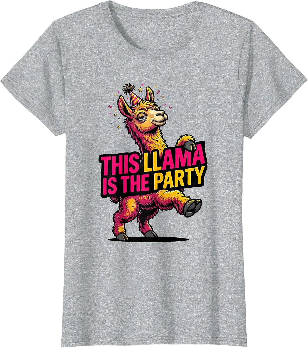 This Llama Is The Party Funny Llama Lover Birthday Gift T-Shirt - Heather Grey