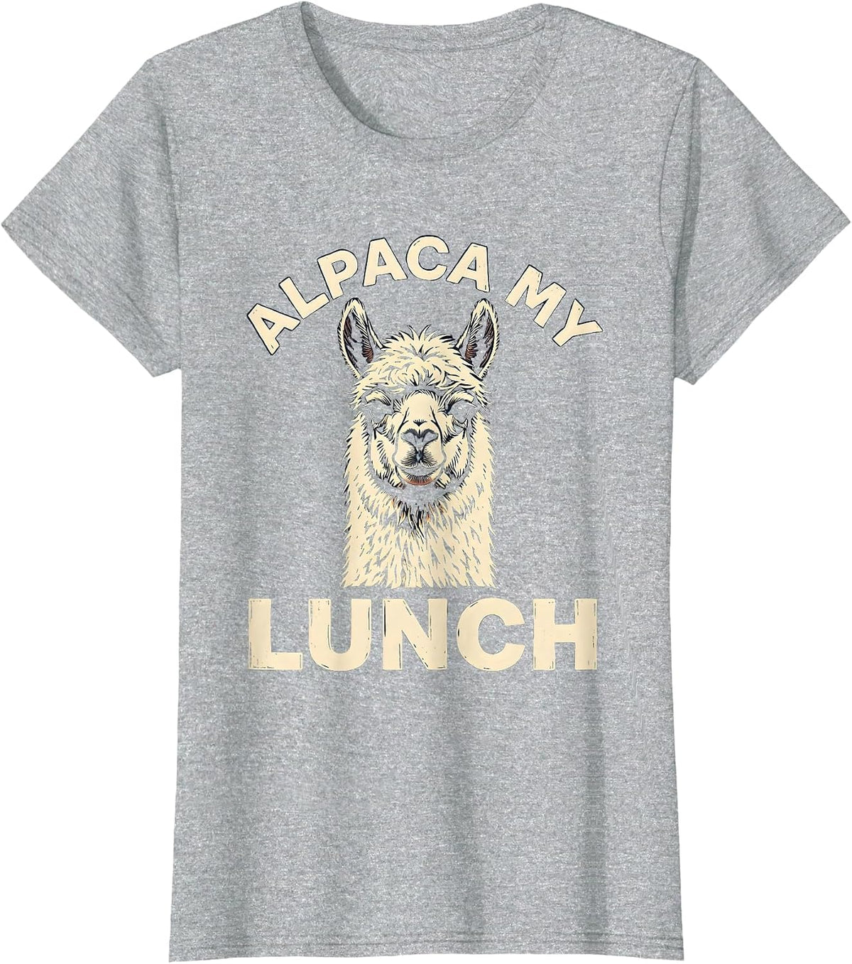 Alpaca My Lunch Funny Alpaca Lover Humor Casual T-Shirt - Heather Grey