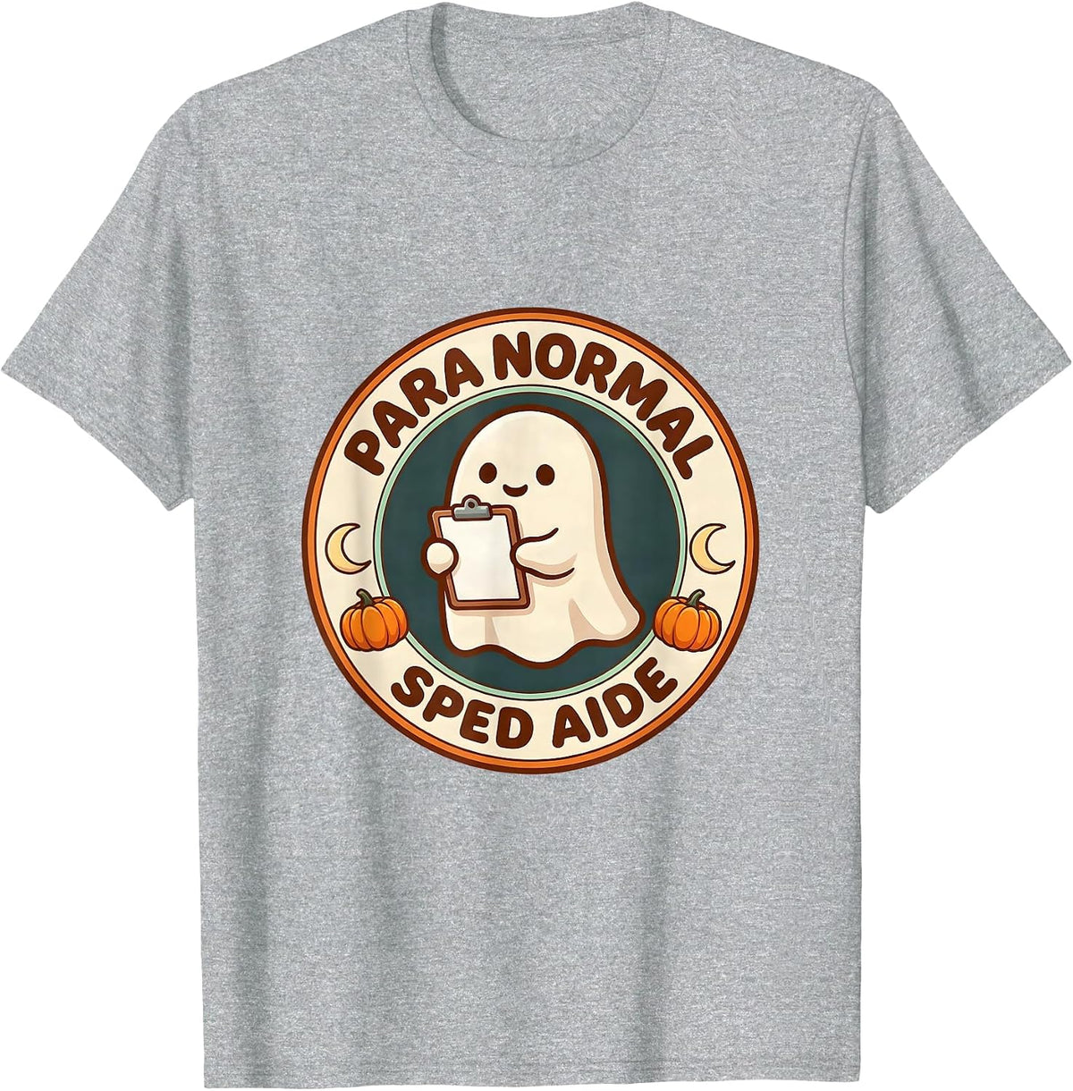 Men's Para Normal SPED Aide Cute Kawaii Ghost Halloween T-Shirt - Heather Grey