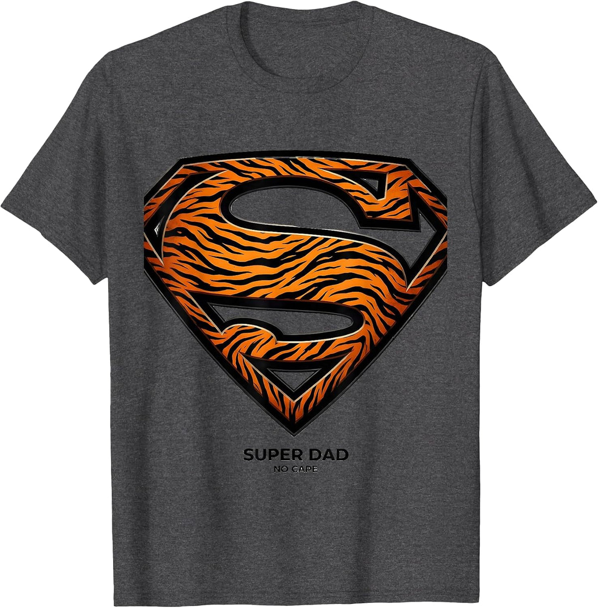 Men's Super Dad No Cape Father's Day Graphic Design T-Shirt - Dark Heather Grey
