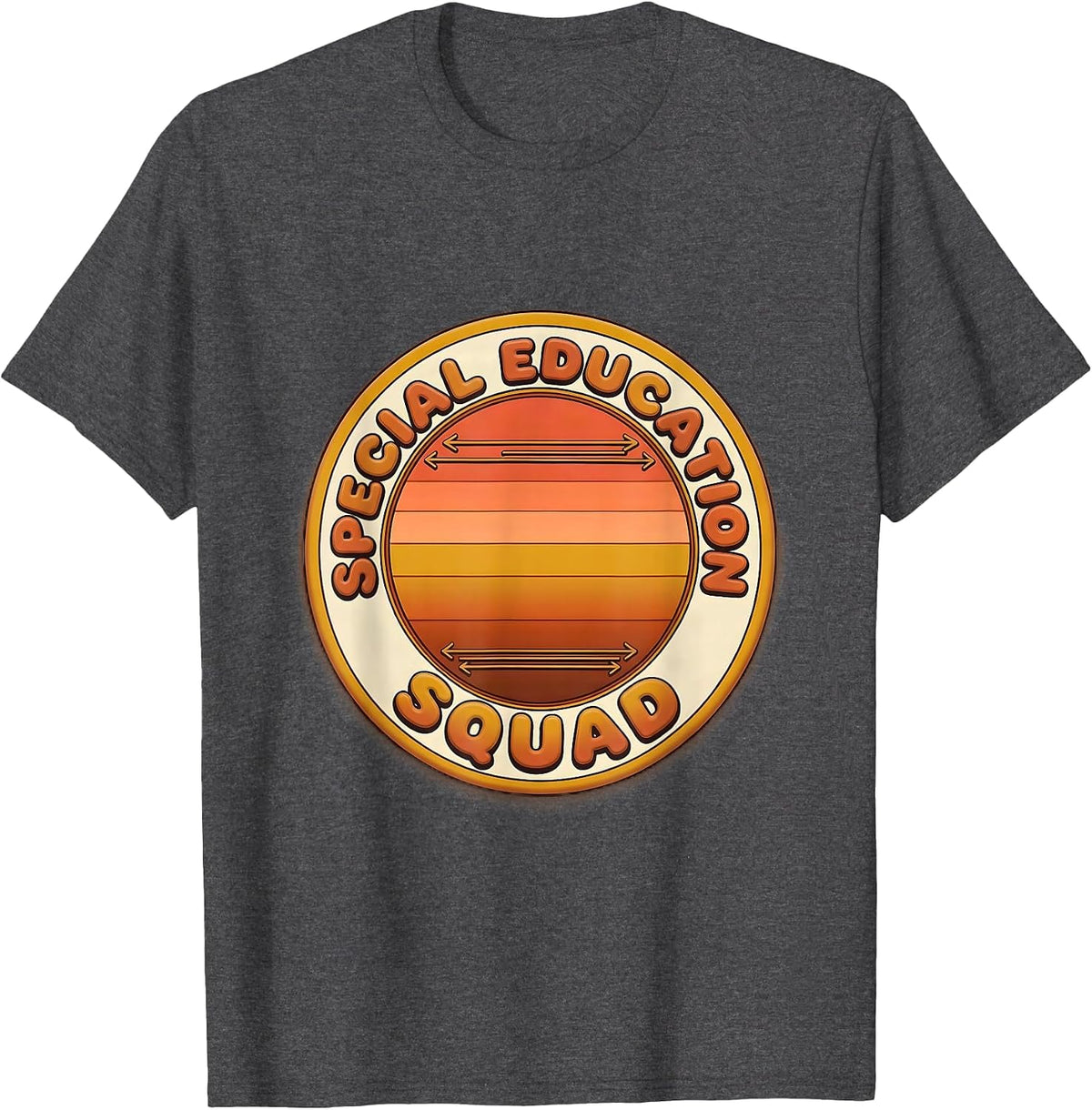 Special Education Squad Retro 70s Teacher Appreciation T-Shirt - Dark Heather Grey