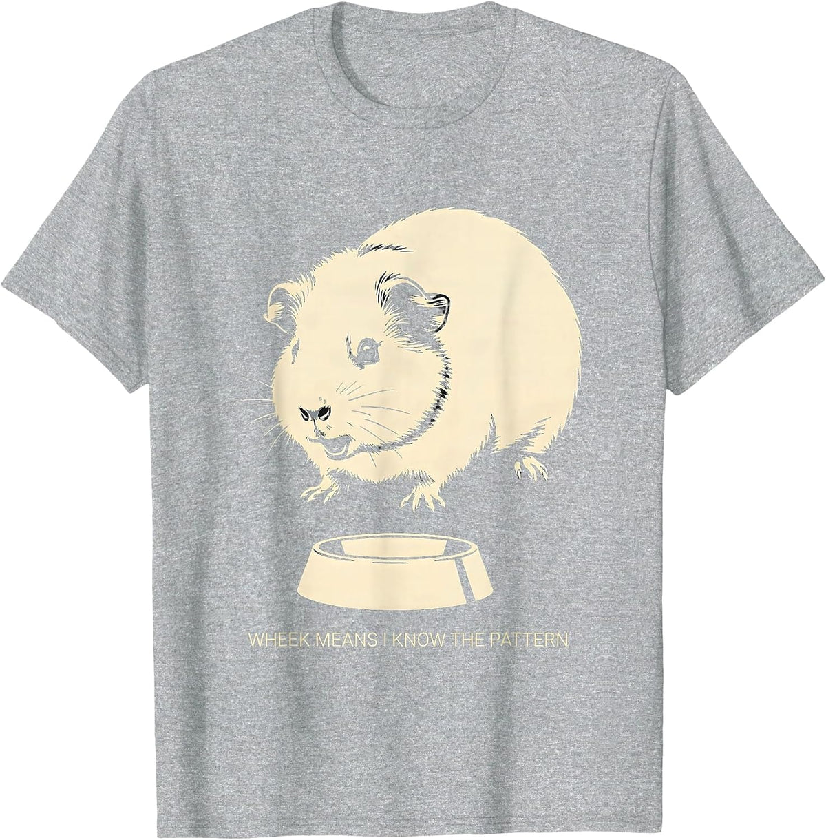 Men's Wheek Means I Know The Pattern Funny Guinea Pig Lover Pet T-Shirt - Heather Grey