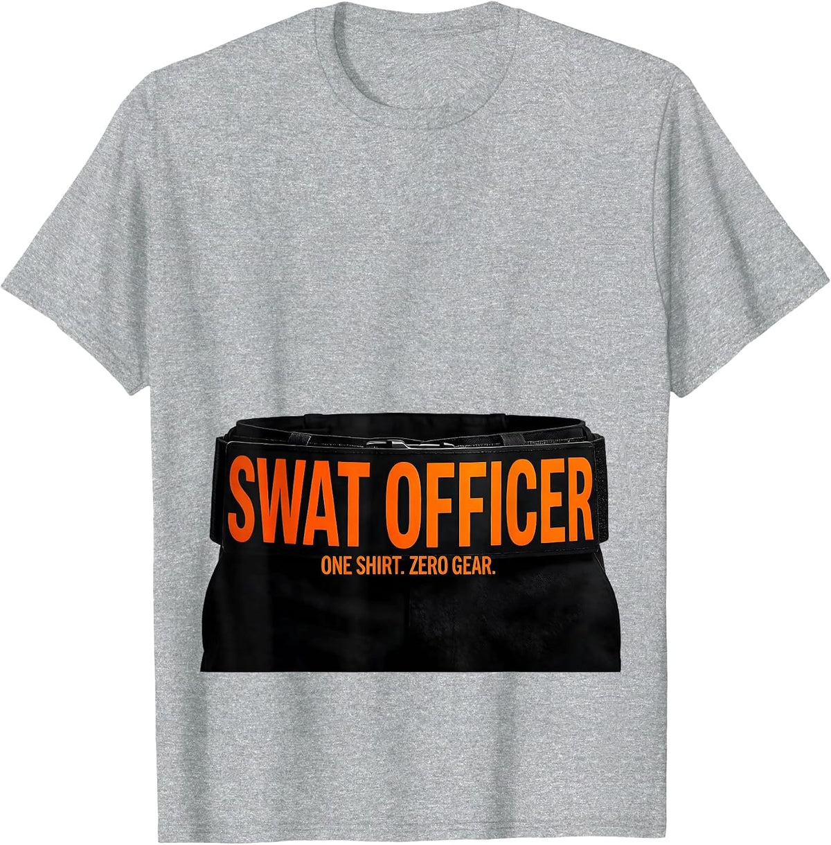 Men's SWAT Officer One Shirt Zero Gear Police Costume Halloween T-Shirt - Heather Grey