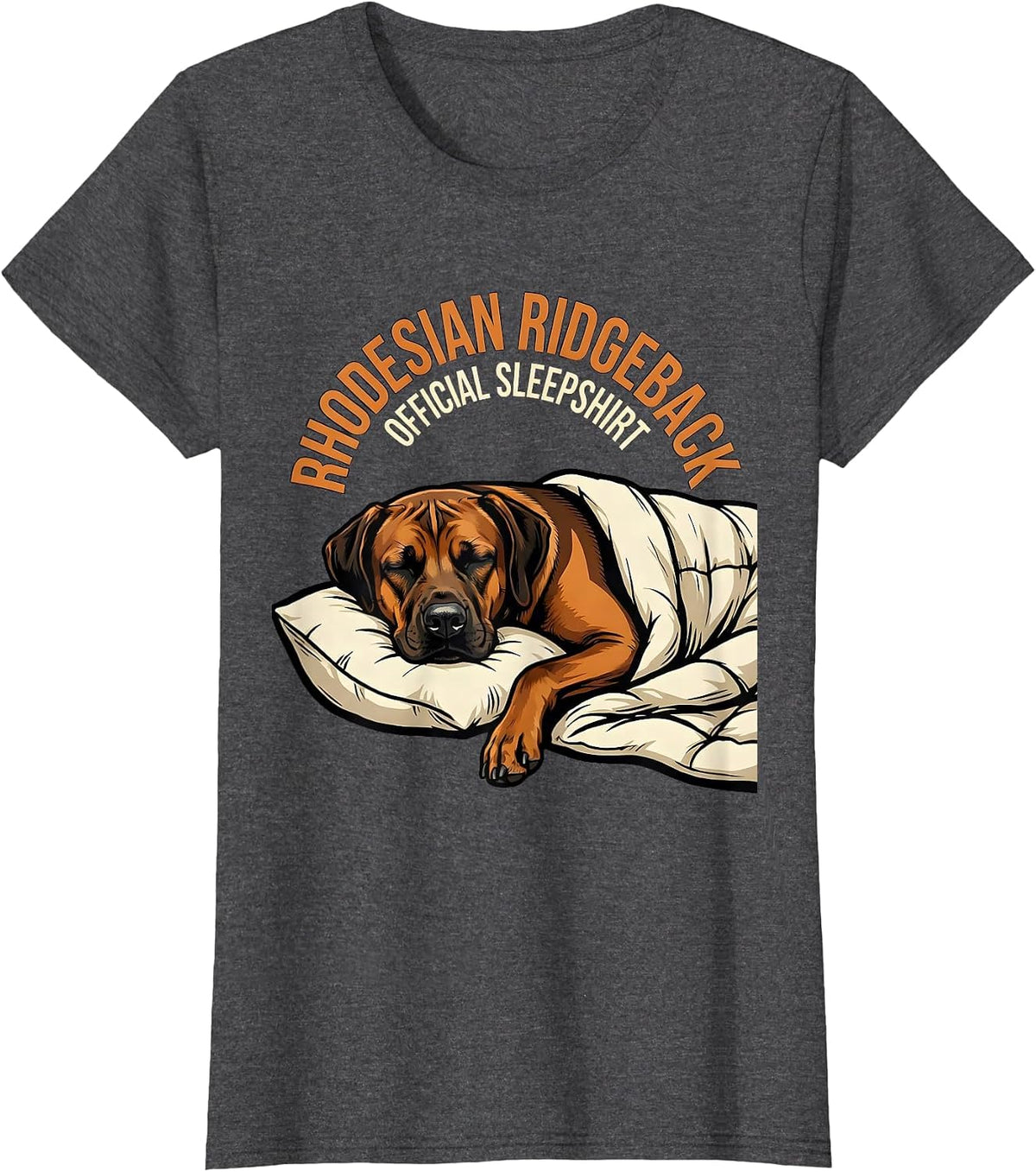 Women's Rhodesian Ridgeback Official Sleepshirt Pajamas Nightgown T-Shirt - Dark Heather Grey