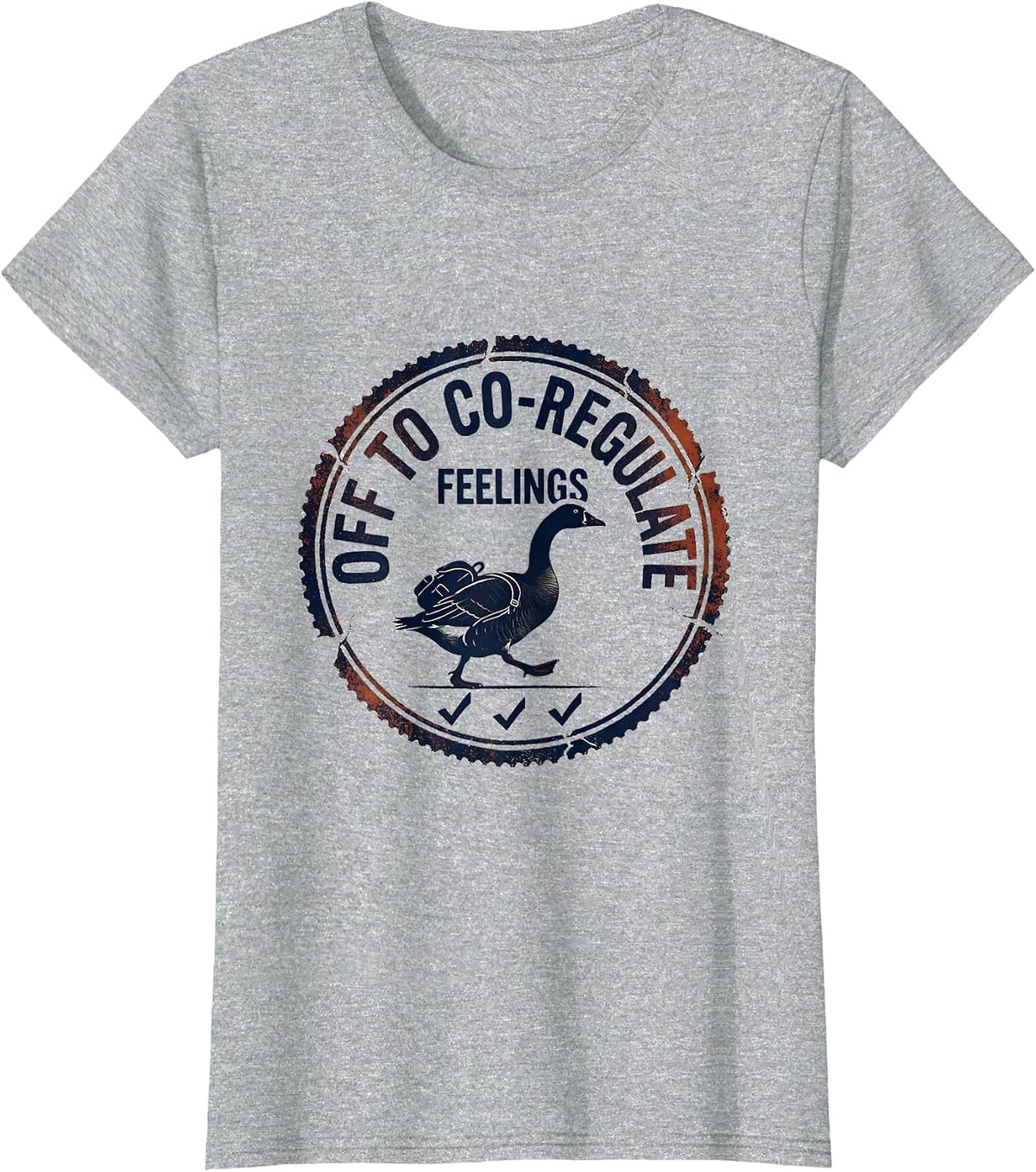Women's Off to Co-Regulate Feelings Funny Mental Health Counselor T-Shirt - Heather Grey