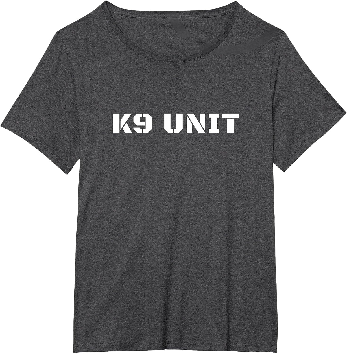 K9 Unit Stencil Text K-9 Officer Team Police Dog Handler T-Shirt - Dark Heather Grey