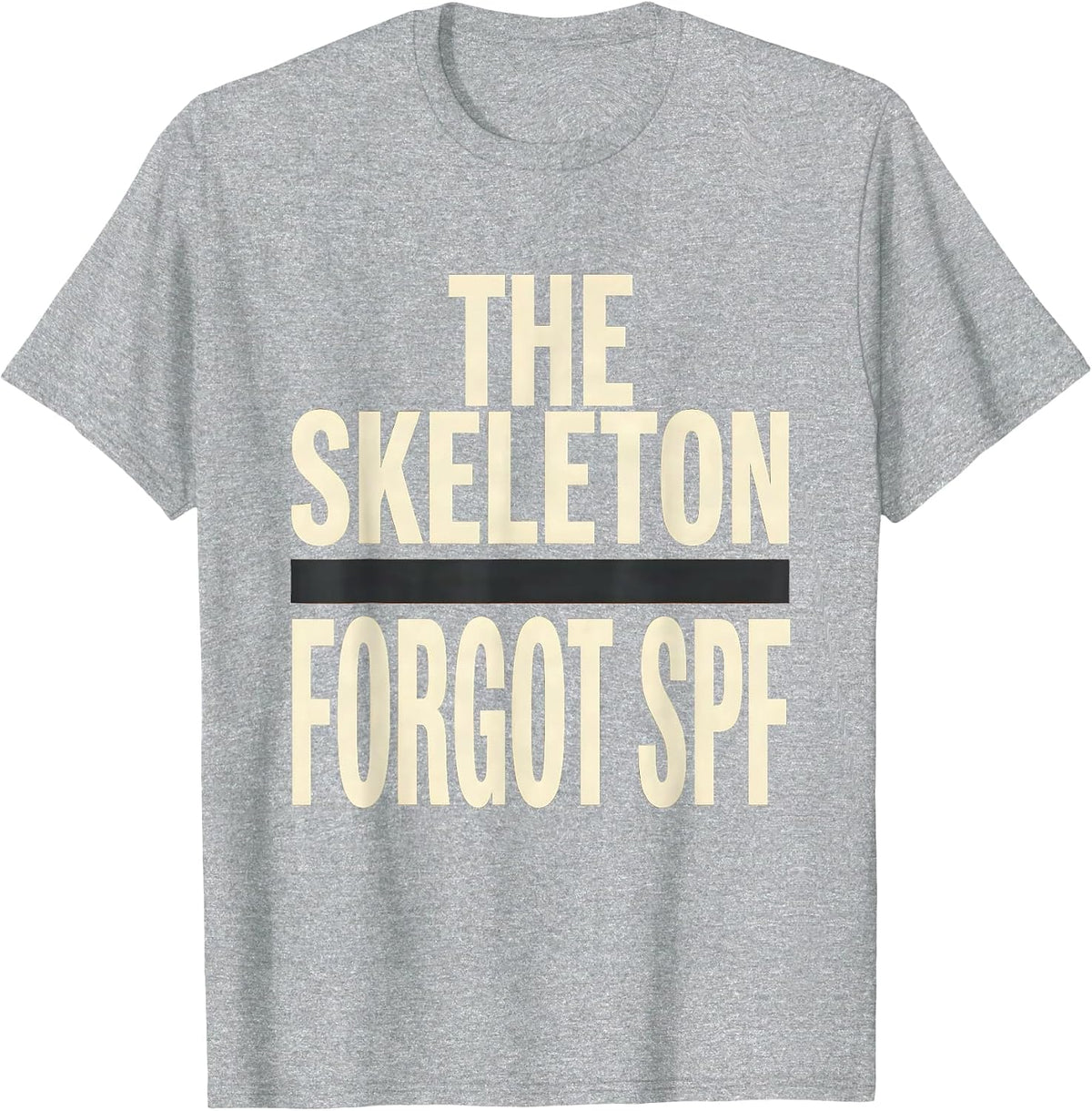 Men's The Skeleton Forgot SPF Funny Dermatology Halloween Skin T-Shirt - Heather Grey