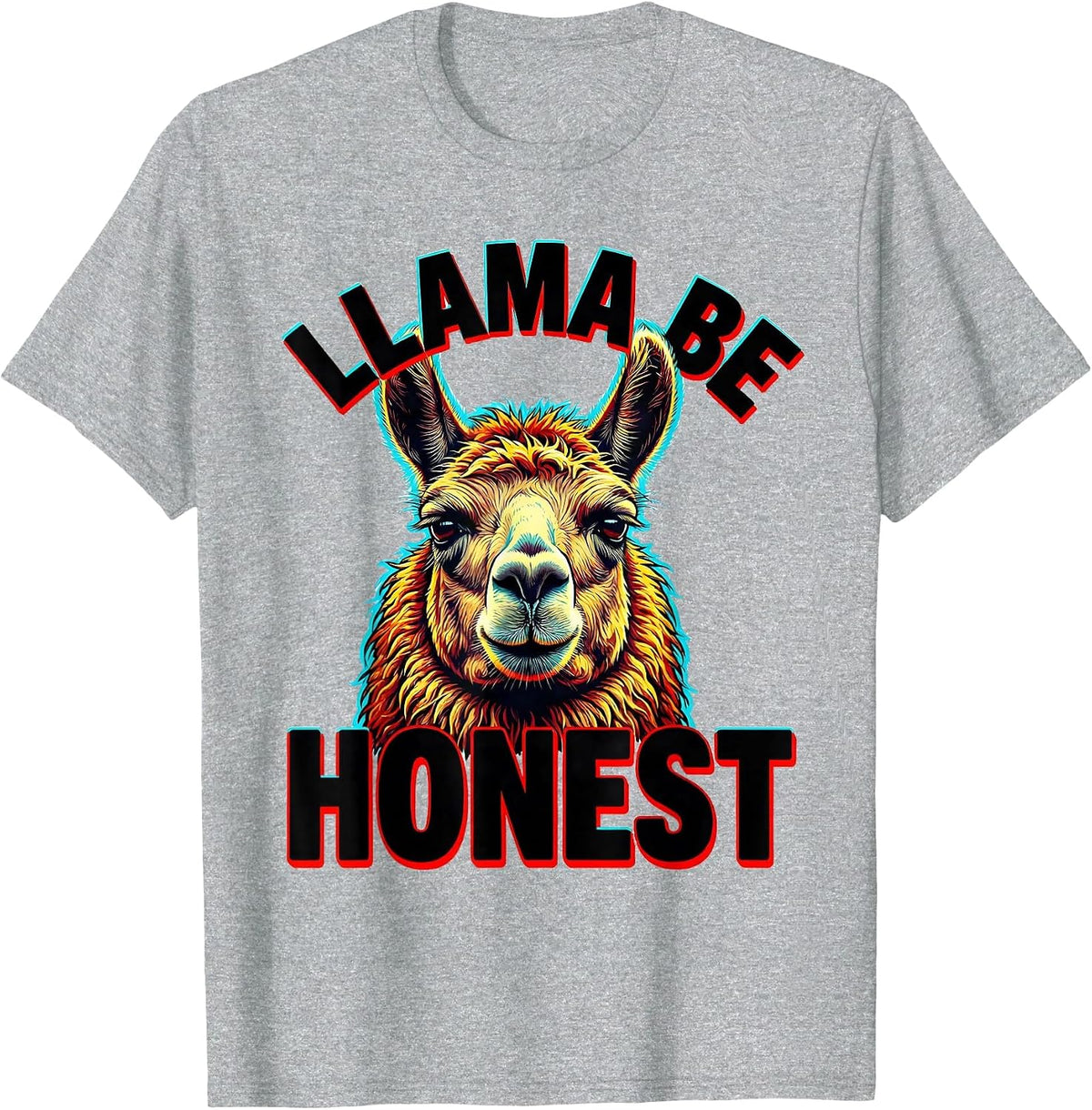 Men's Llama Be Honest Funny Llama Alpaca Novelty Humor T-Shirt - Heather Grey