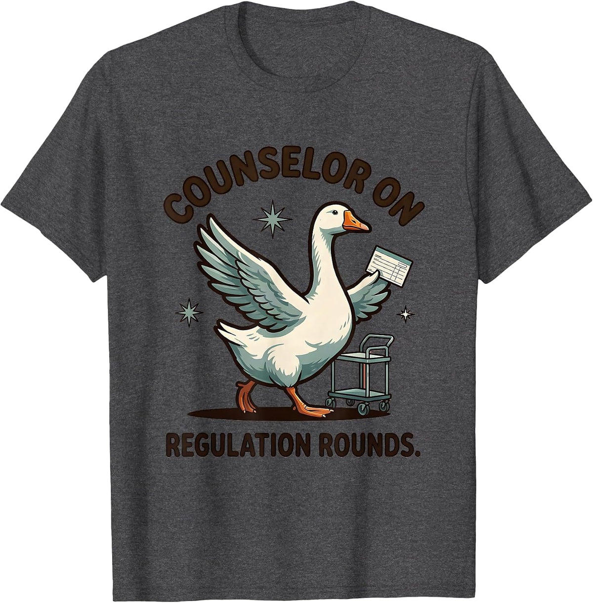 Counselor On Regulation Rounds Funny Mental Health Counselor T-Shirt - Dark Heather Grey