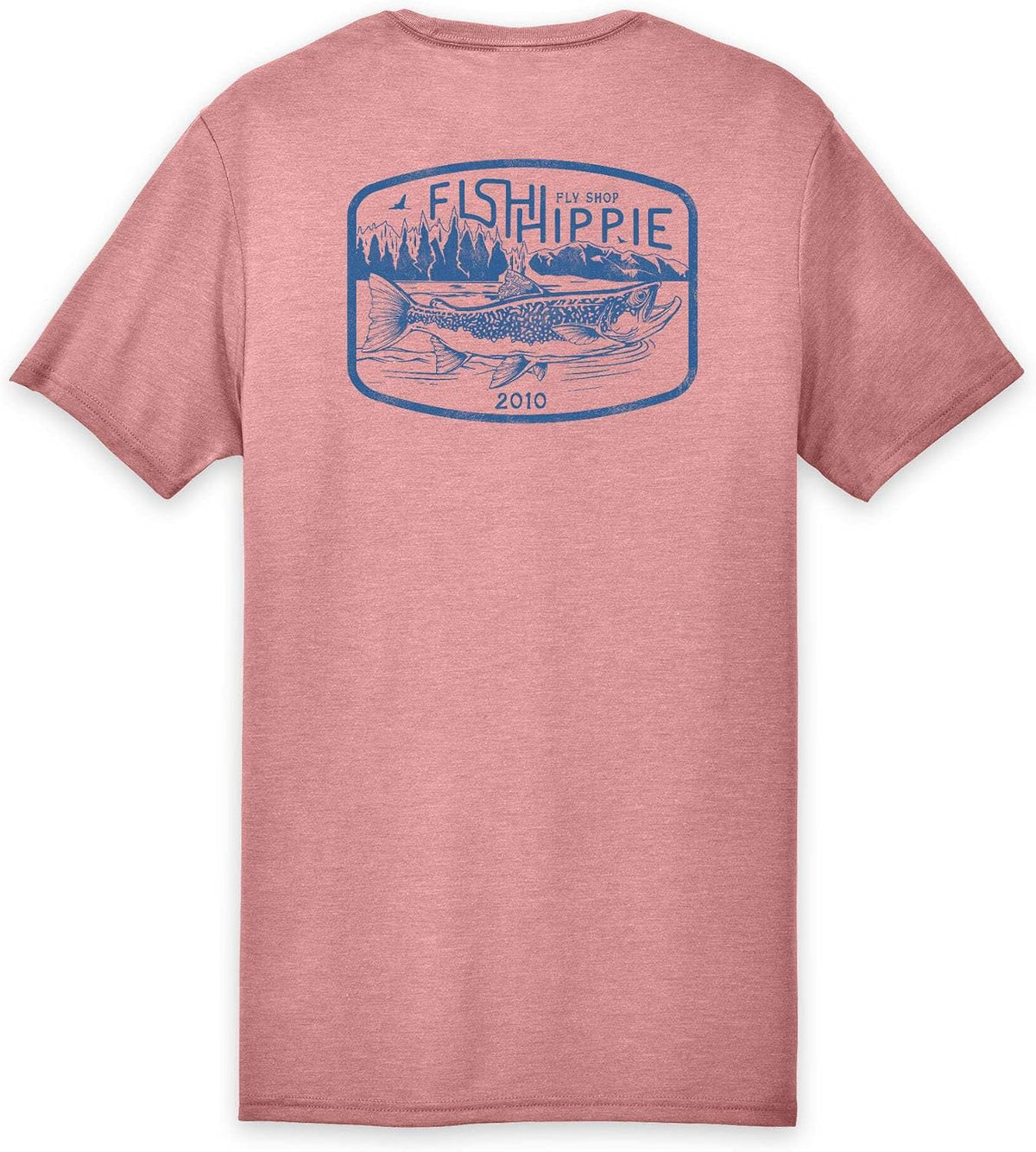 Fish Hippie Fly Shop Flatwater Tee I Super Soft Comfort Modal Blend Graphic T-Shirt - Salt Pink