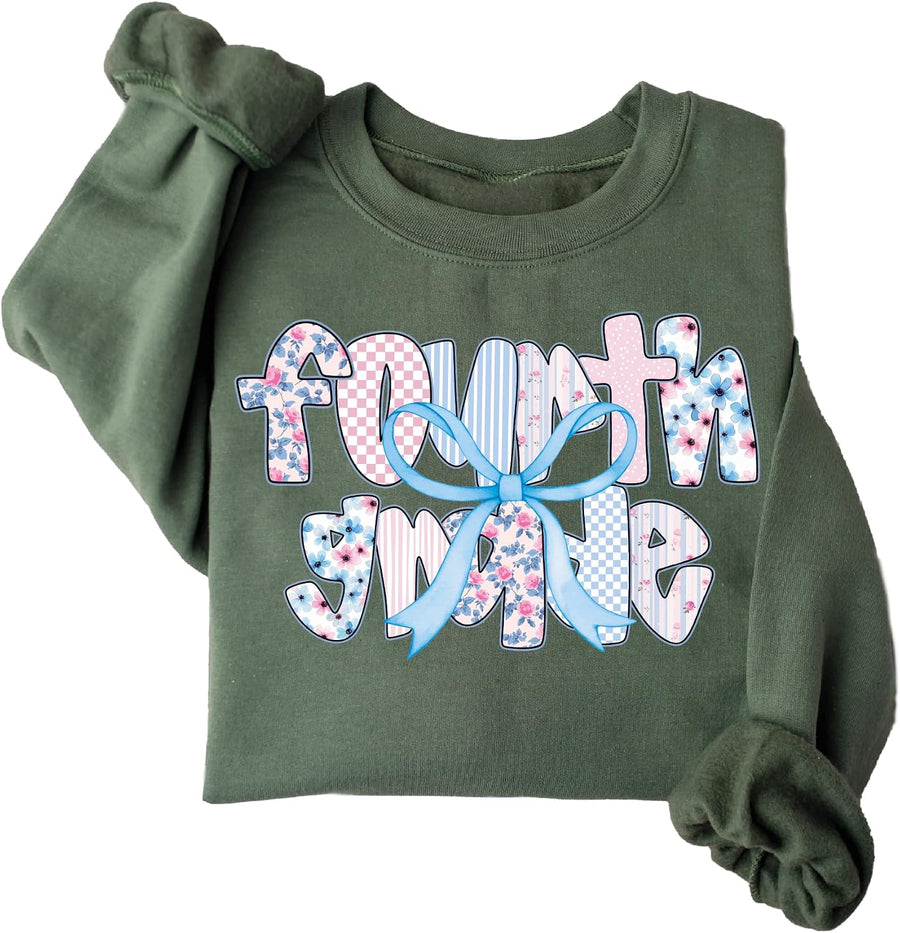 Back to School Teacher Sweatshirt Pre-K to 5th Grade Teacher Gift Teacher Grade Level Shirt - Fourth Grade