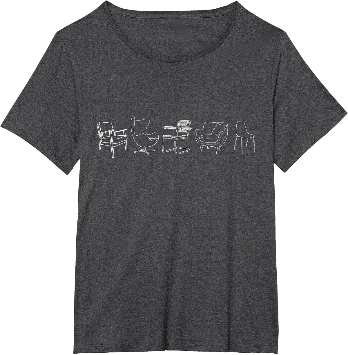 Midcentury Modern Chairs Eames Knoll Interior Designers Dark T-Shirt - Dark Heather Grey