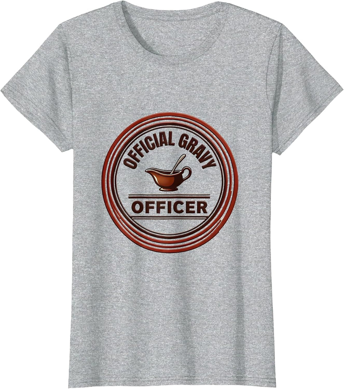 Official Gravy Officer Funny Thanksgiving Family Dinner T-Shirt - Heather Grey