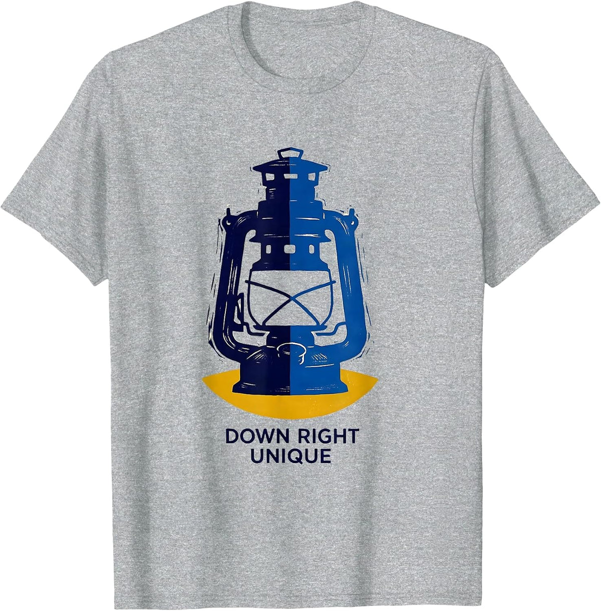 Men's Down Right Unique Linocut Down Syndrome Awareness Family T-Shirt - Heather Grey