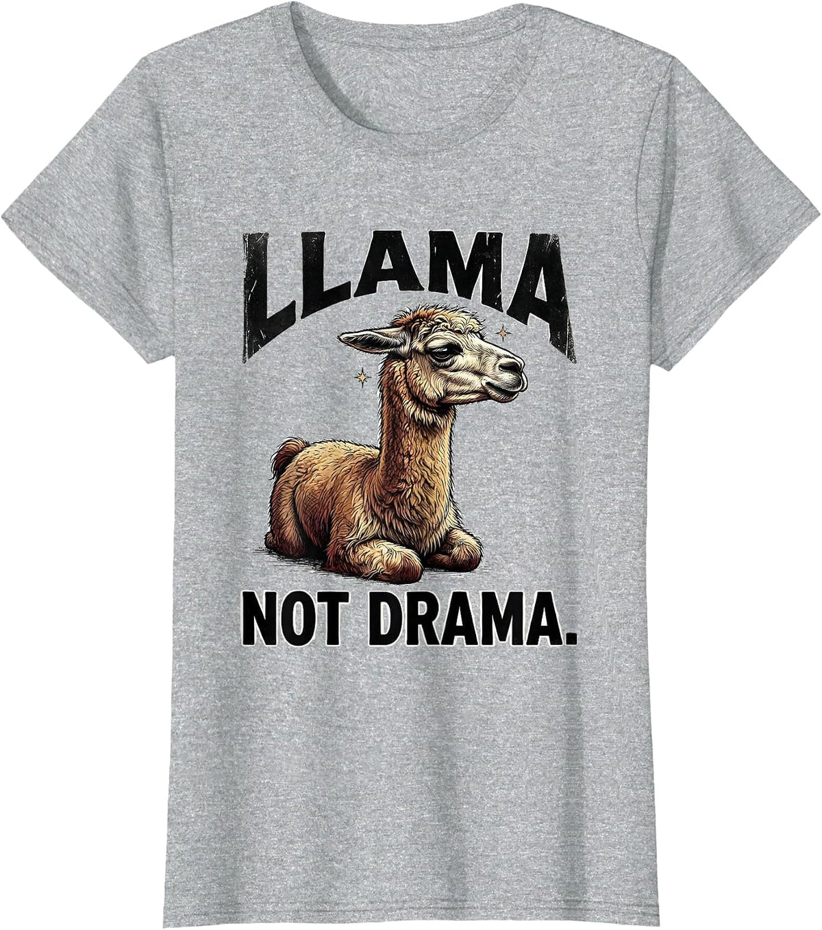 Llama Not Drama Funny Llama Alpaca Lover Gift T-Shirt - Heather Grey