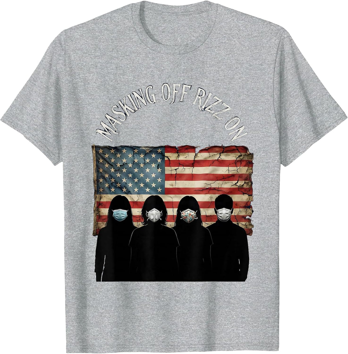 Men's Rizz Em With The Tism Masking Off Rizz On T-Shirt - Heather Grey