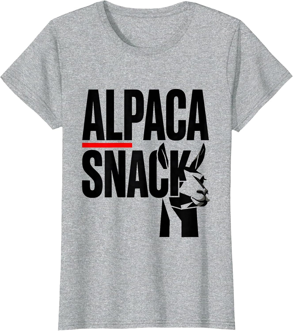 Women's Alpaca Snack Funny Alpaca Lover Humor Novelty Gift T-Shirt - Heather Grey