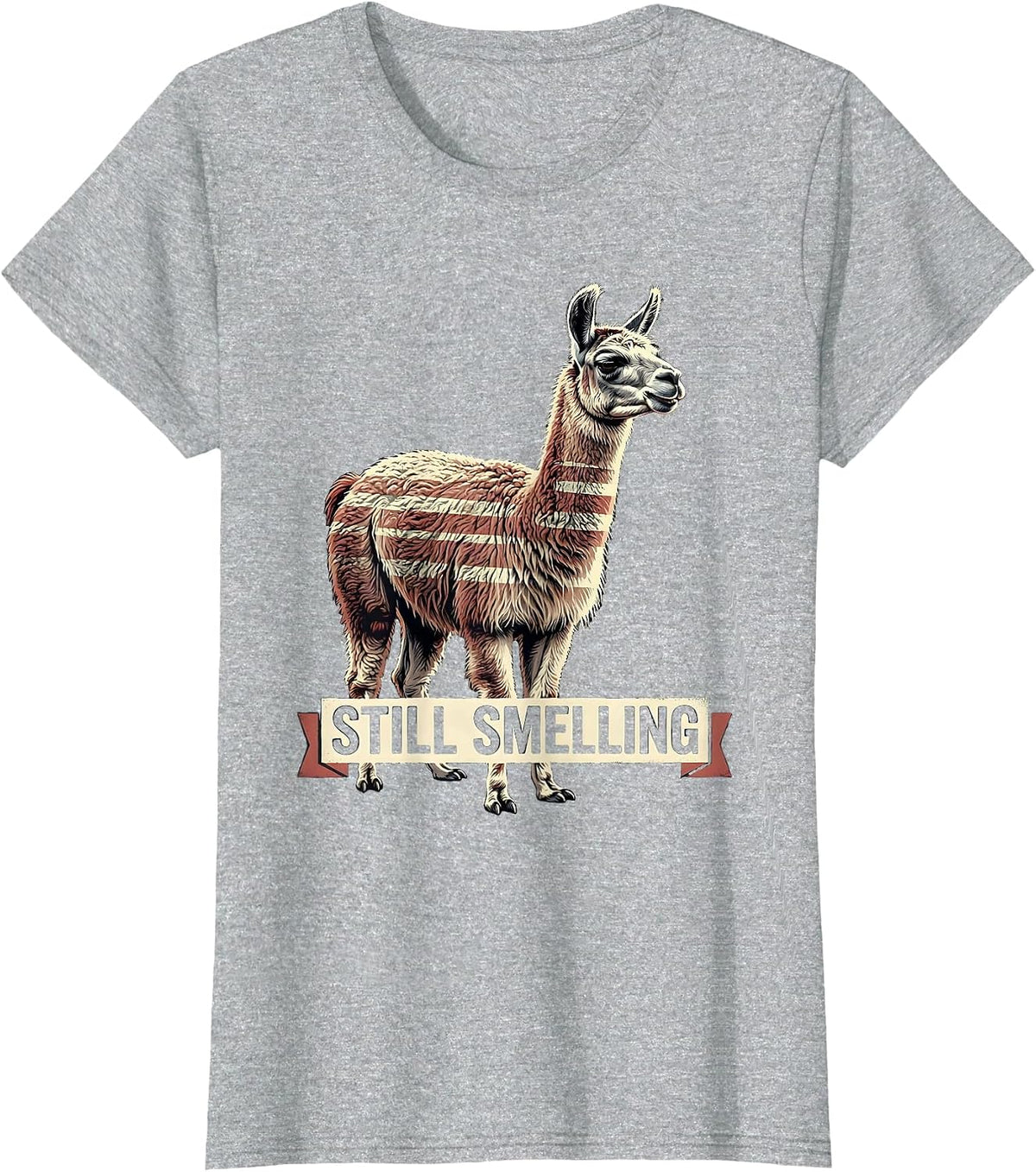Still Smelling Funny Llama Alpaca Pun Humor Novelty Gift T-Shirt - Heather Grey