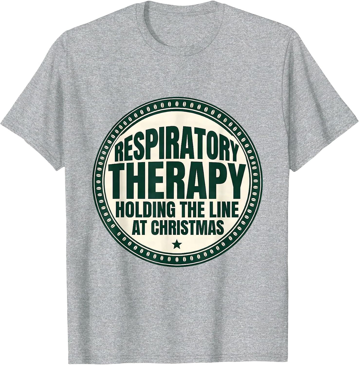 Men's Respiratory Therapy, Holding The Line At Christmas Funny T-Shirt - Heather Grey