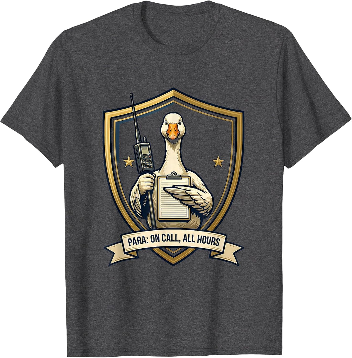 Para On Call All Hours Funny Paraprofessional SPED Teacher T-Shirt - Dark Heather Grey