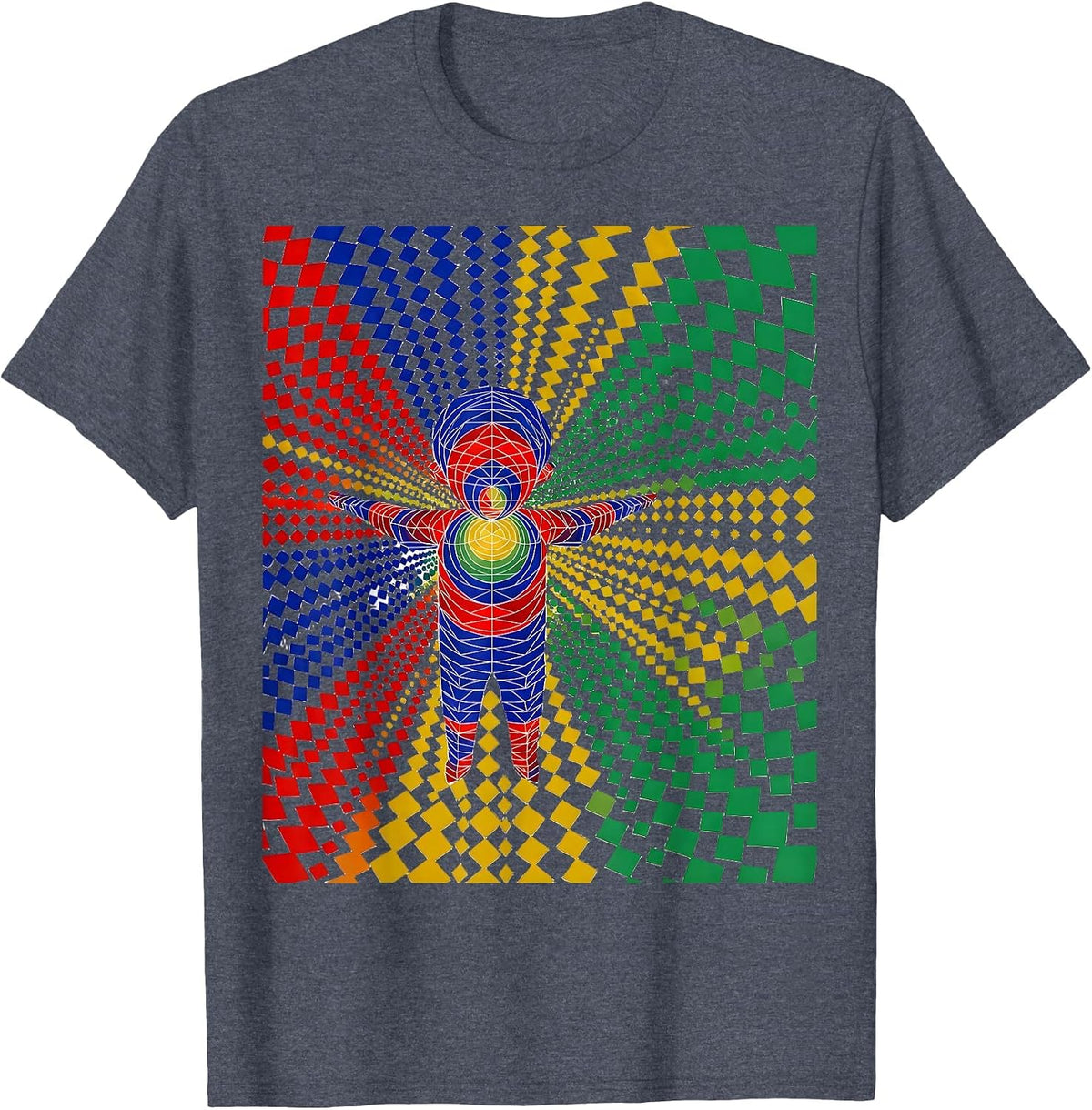 Men's Joyful Child Spinning Under Rainbow Sprinkles T-Shirt - Heather Blue