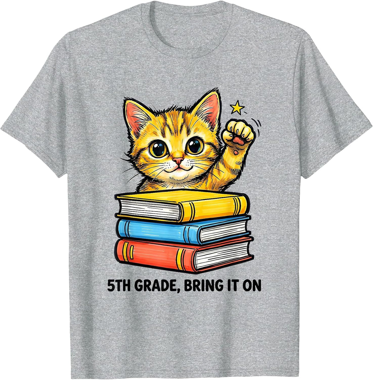 Men's 5th Grade Bring It On Cute Kitten Back To School Girls T-Shirt - Heather Grey