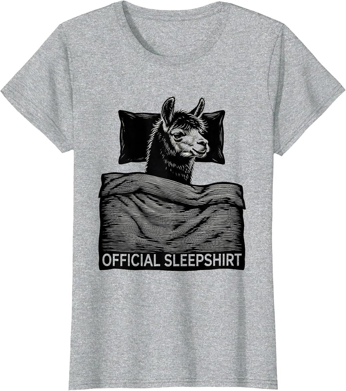 Official Sleepshirt Sleeping Alpaca Cozy Animal Lover Gift T-Shirt - Heather Grey