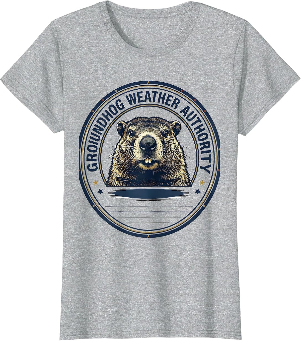 GROUNDHOG WEATHER AUTHORITY Funny Groundhog Day Woodchuck T-Shirt - Heather Grey