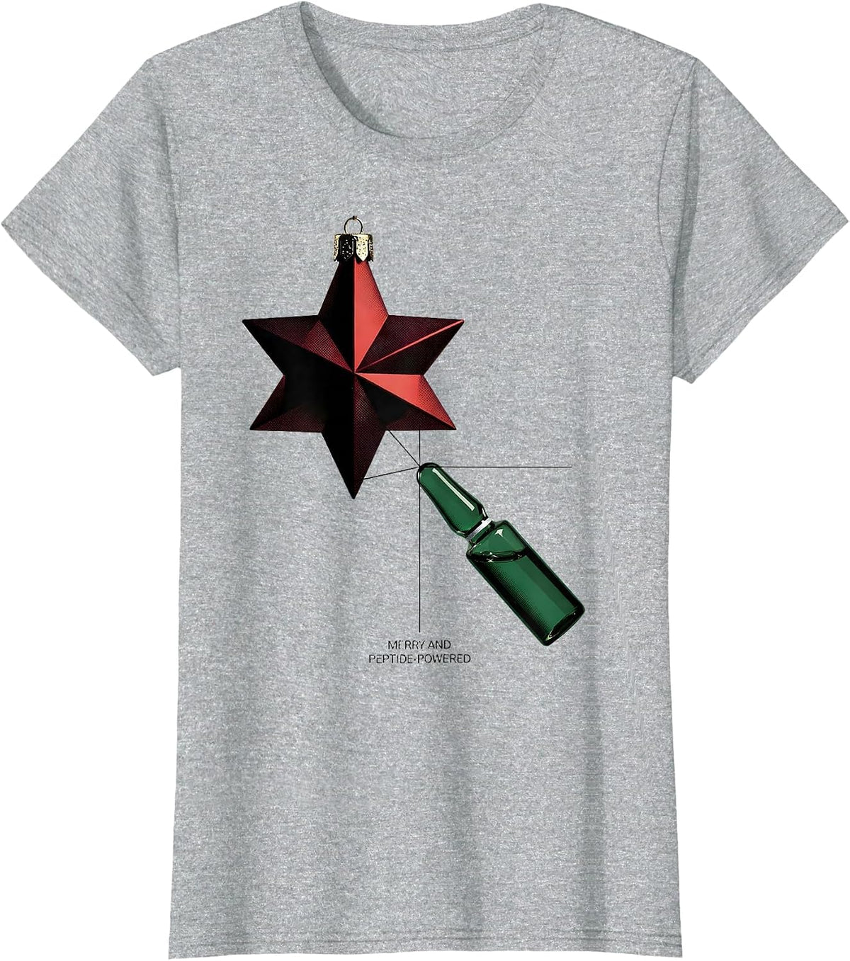 Merry And Peptide-Powered Geometric Esthetician Dermatology T-Shirt - Heather Grey