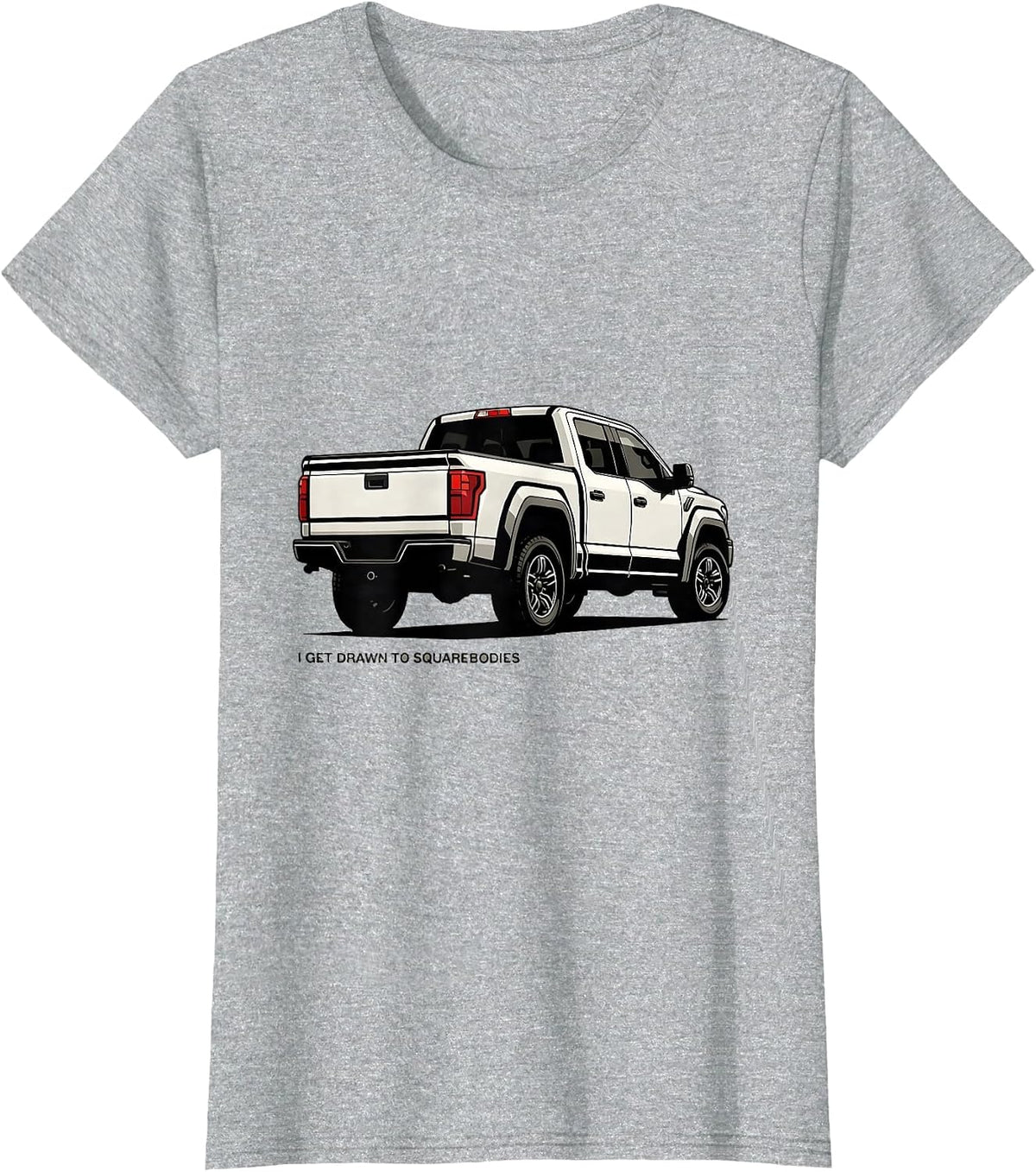 I Get Drawn To Squarebodies Funny Truck Driver Pickup T-Shirt - Heather Grey