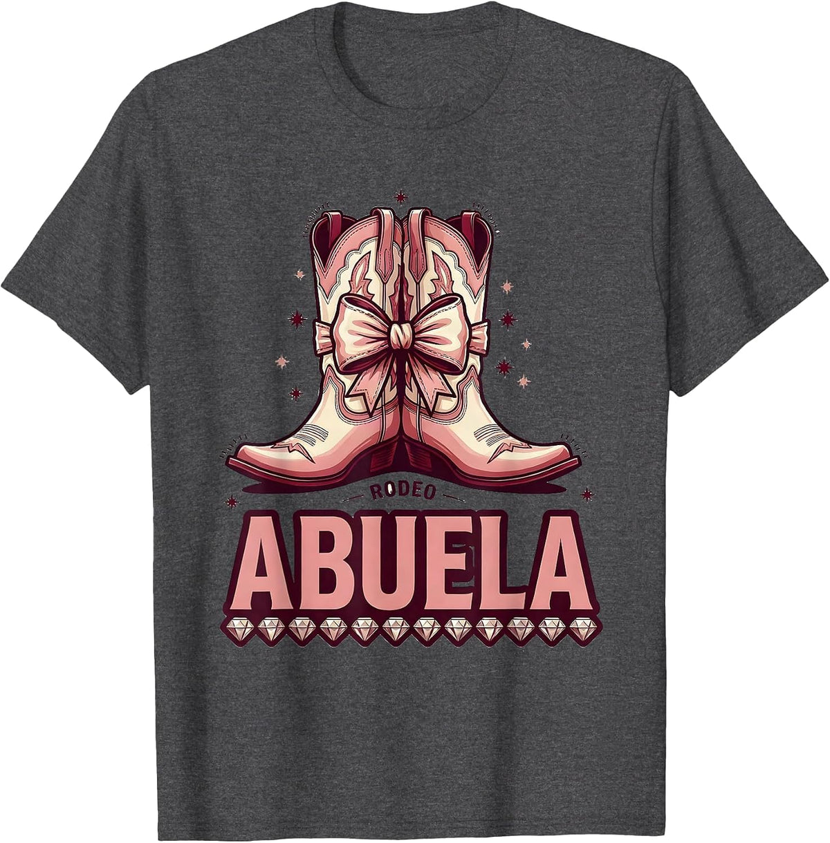 Men's Rodeo Abuela Sparkle Cowgirl Birthday Party Matching T-Shirt - Dark Heather Grey