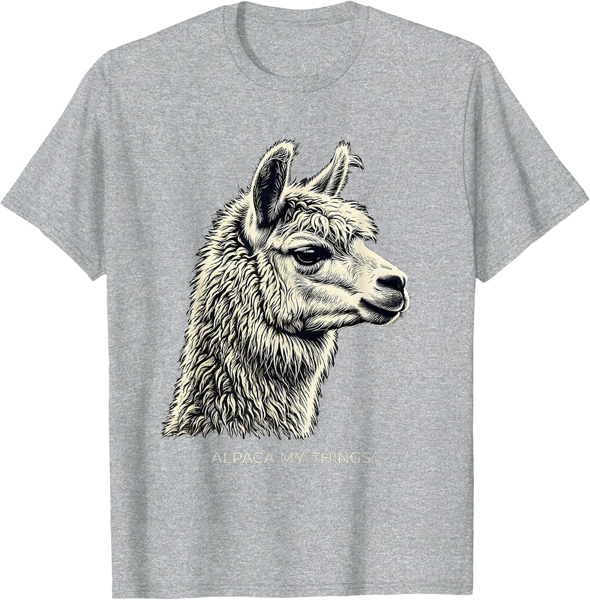 Men's Alpaca My Things Funny Alpaca Lover Casual Humor T-Shirt - Heather Grey