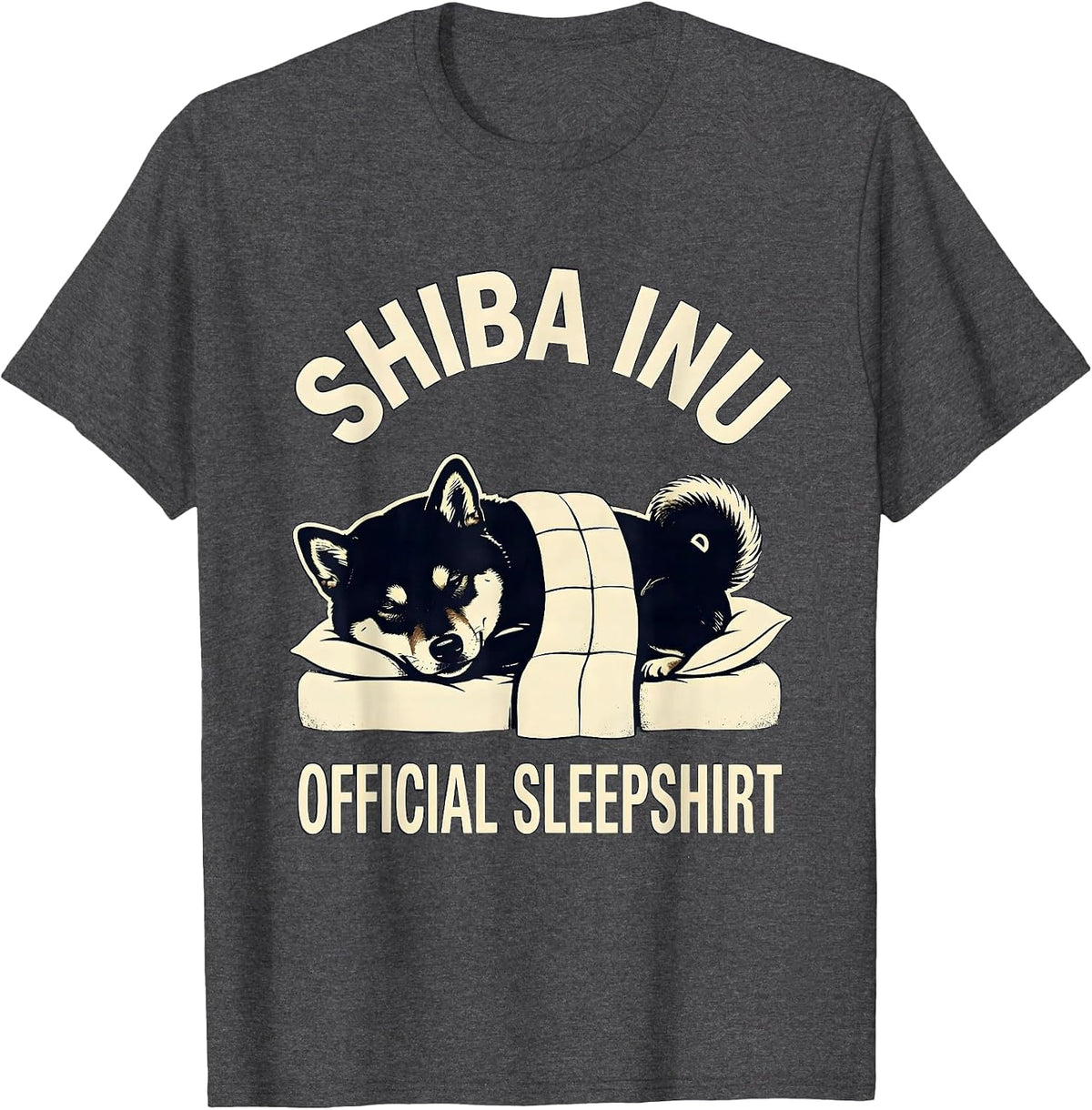 Men's Shiba Inu Official Sleepshirt Cozy Dog Lover Gift T-Shirt - Dark Heather Grey