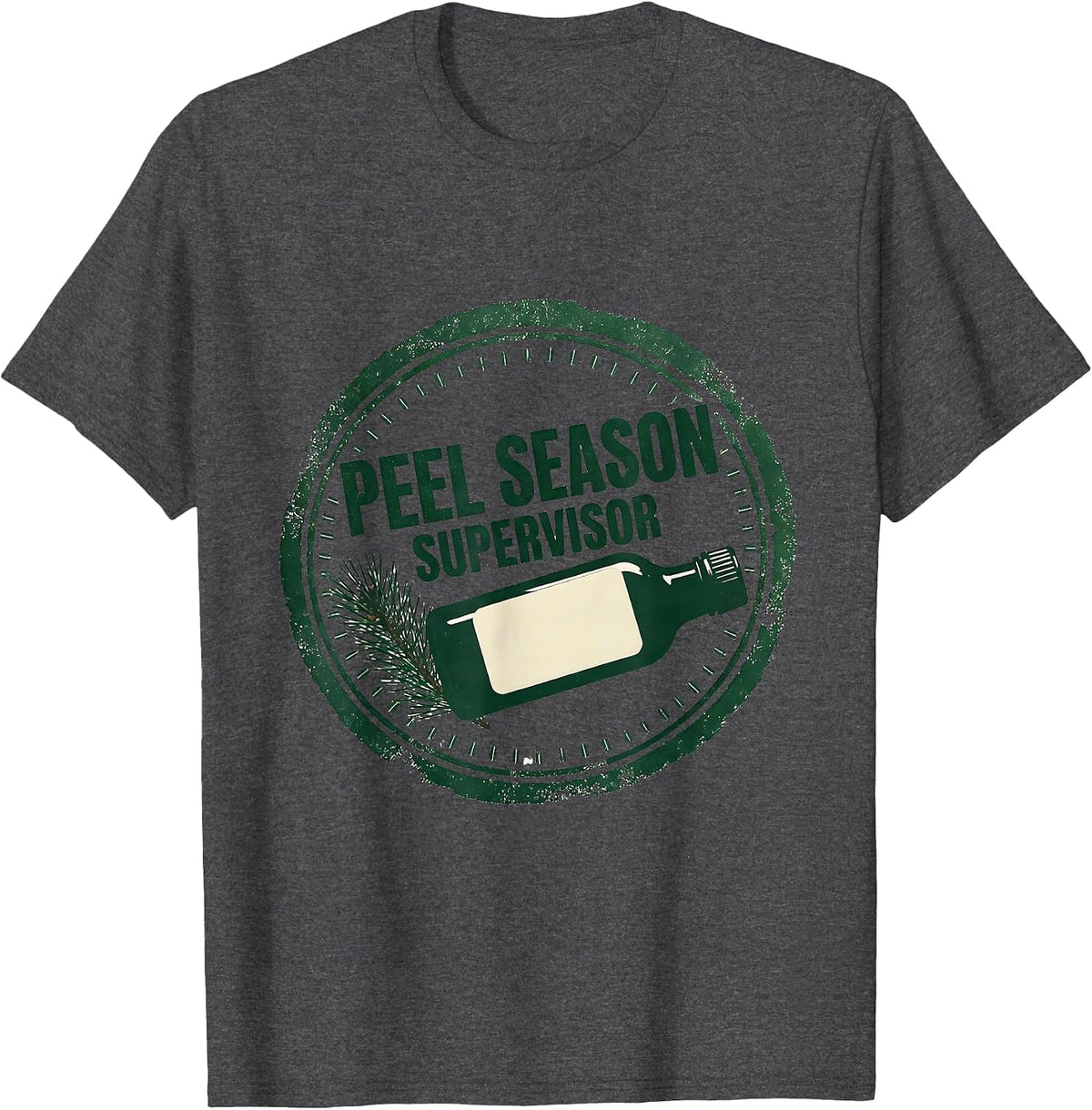 Peel Season Supervisor Rubber Stamp Esthetician Dermatology T-Shirt - Dark Heather Grey