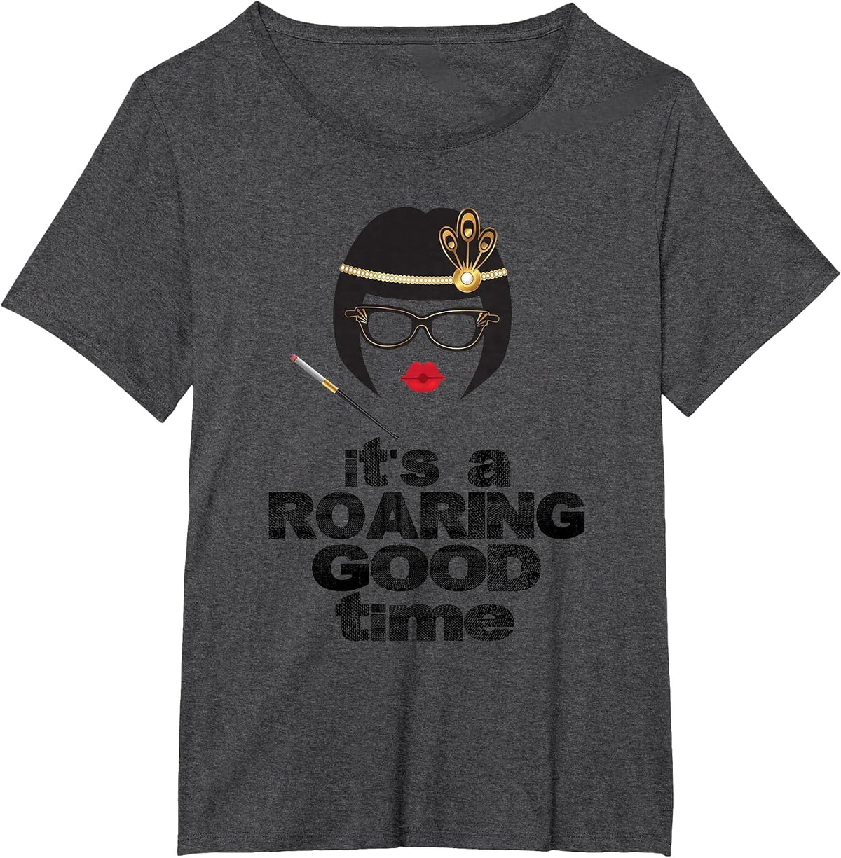 Roaring Twenties Hats Costume for Women 2020s Art Deco T-Shirt - Dark Heather Grey