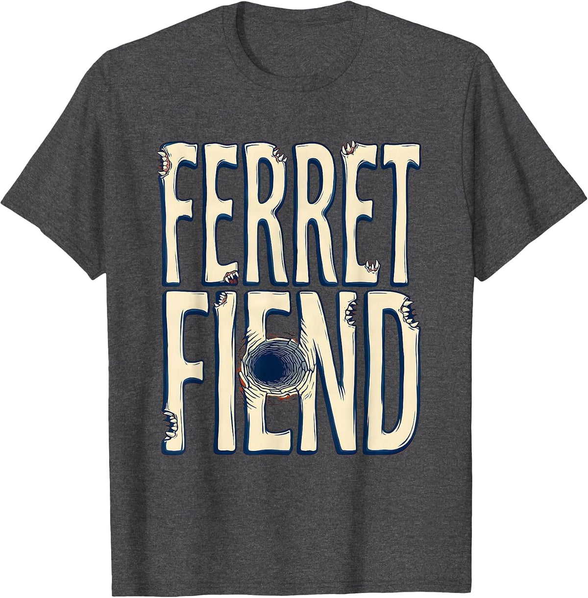 Ferret Fiend Funny Ferret Lover Gift For Kids And Adults T-Shirt - Dark Heather Grey