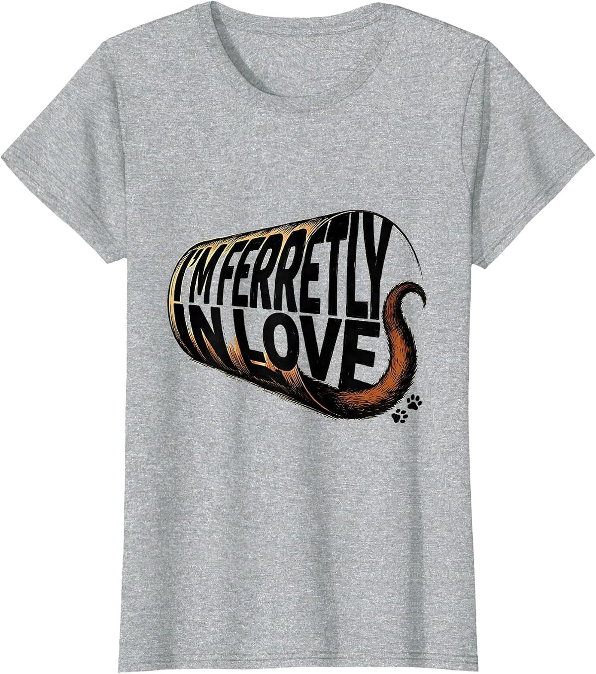 I’m Ferretly In Love Funny Ferret Lover Gift For Kids Teens T-Shirt - Heather Grey