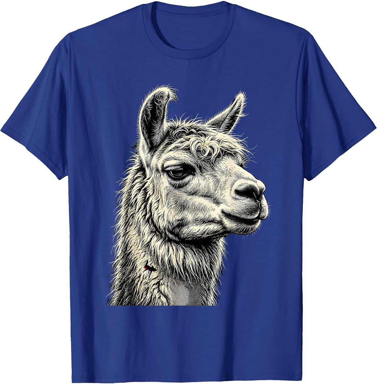 Oversized Llama Head Funny Alpaca Squad Humor T-Shirt - Royal Blue