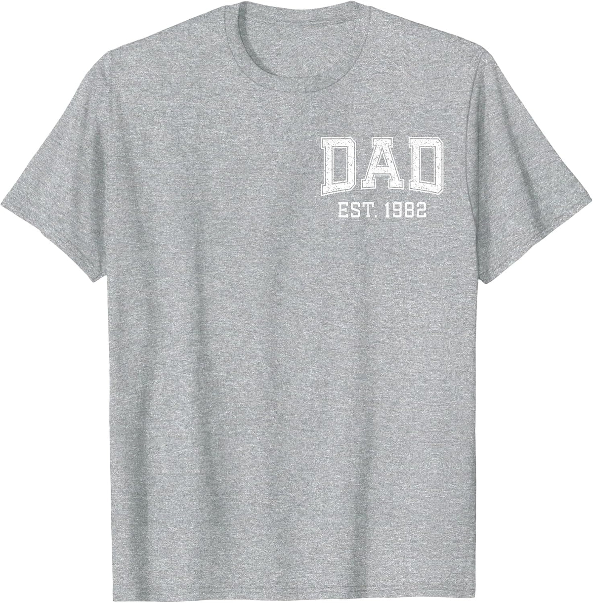 Dad Est 1982 Custom Dad Personalized Fathers Day Customized T-Shirt - Heather Grey