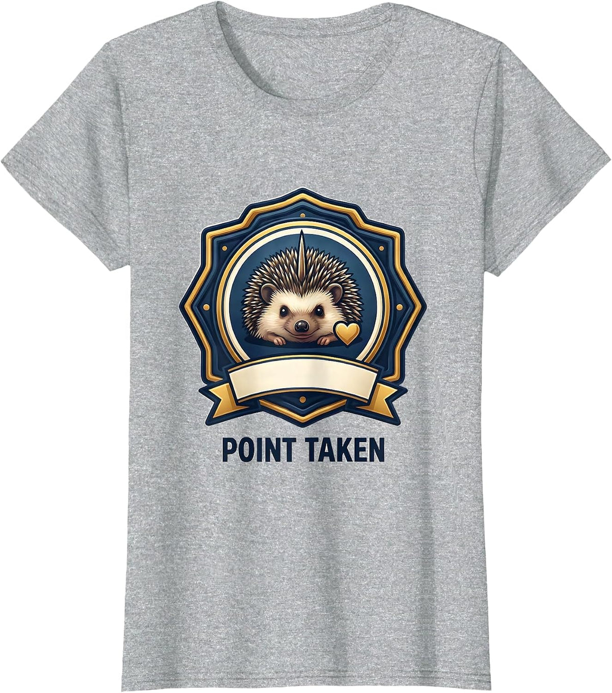 Point Taken Cute Hedgehog Lover Whimsical Humor Christmas T-Shirt - Heather Grey