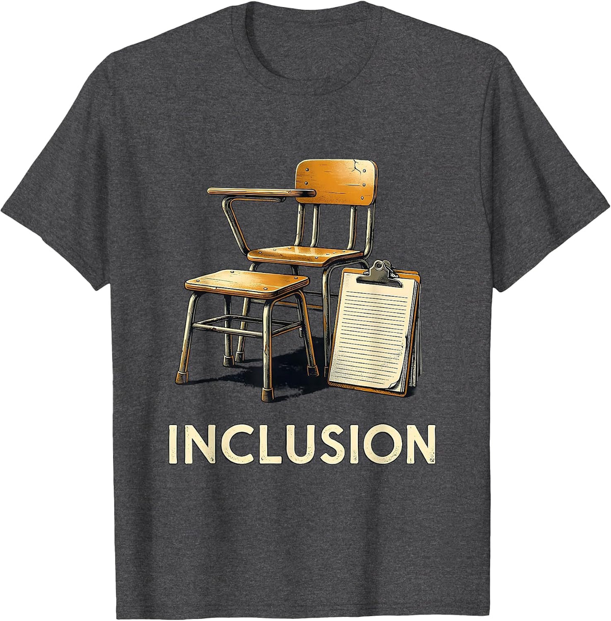 Special Education Teacher Inclusion Awareness Support T-Shirt - Dark Heather Grey