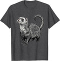 Men's Ferret Lumpy Line Art Funny Small Animal Lover T-Shirt - Dark Heather Grey