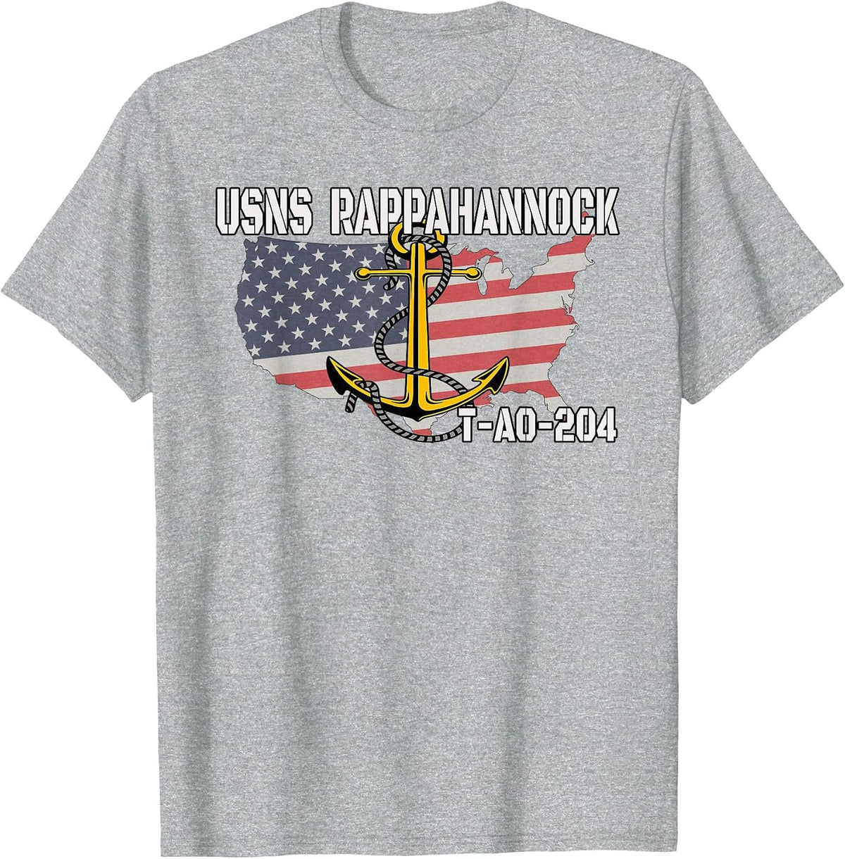 USNS Rappahannock T-AO-204 Replenishment Oiler Ship Veterans T-Shirt - Heather Grey